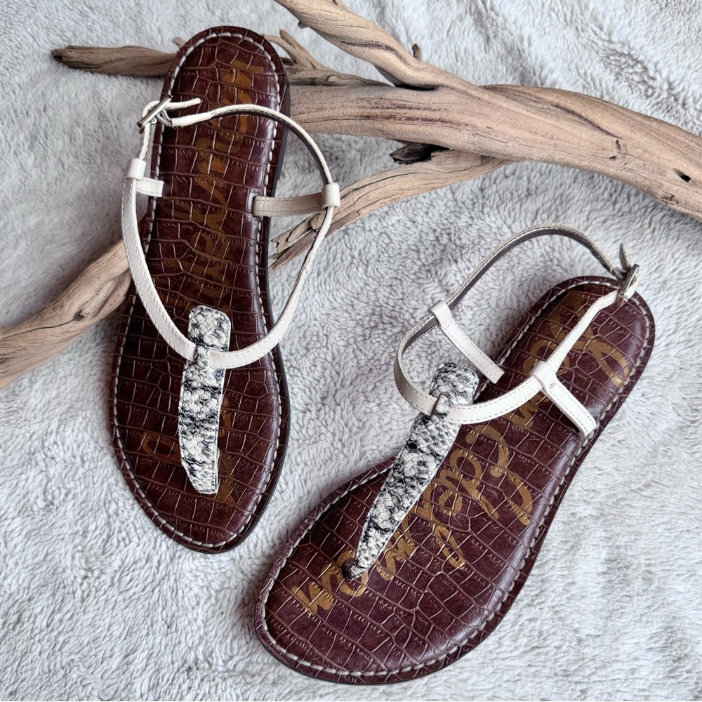 Sam Edelman Snakeskin Pattern Leather Sandals